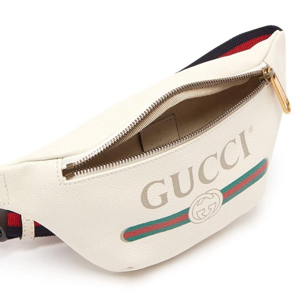 Gucci Grained Calfskin Small Print Belt Bag / Cross Body White - Picture 8 of 11